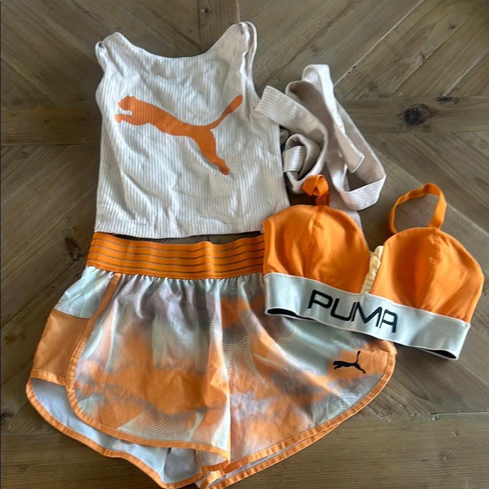 Puma Orange and White Athletic Set